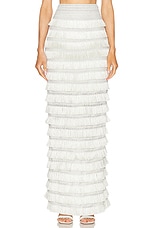PatBO Metallic Fringe Maxi Skirt in Silver, view 1, click to view large image.
