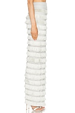 PatBO Metallic Fringe Maxi Skirt in Silver, view 3, click to view large image.