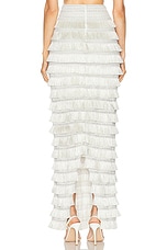PatBO Metallic Fringe Maxi Skirt in Silver, view 4, click to view large image.