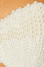 PatBO Pearl Beaded Bralette Top in White, view 5, click to view large image.