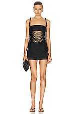 PatBO Draped Fringe Top in Black, view 4, click to view large image.