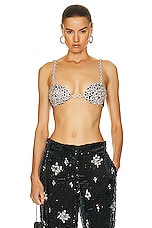 PatBO Crystal Chain Bralette in Multi, view 1, click to view large image.