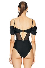 PatBO Corset Bodysuit in Black, view 4, click to view large image.
