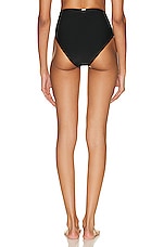 PatBO Mid Rise Bikini Bottom in Black, view 4, click to view large image.