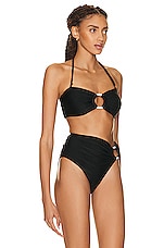 PatBO Bandeau Bikini Top in Black, view 2, click to view large image.