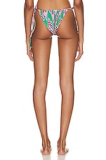 PatBO Wave String Bikini Bottom in Green Multi, view 3, click to view large image.
