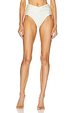 PatBO V-shape Bikini Bottom in White, view 1, click to view large image.