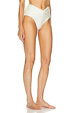 PatBO V-shape Bikini Bottom in White, view 2, click to view large image.