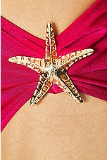 PatBO Starfish Bikini Bottom in Cerise, view 6, click to view large image.