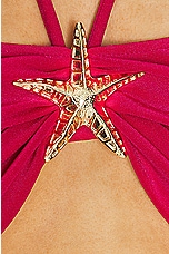 PatBO Starfish Bikini Top in Cerise, view 5, click to view large image.