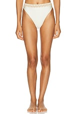 PatBO Jute Trim Bikini Bottom in Ivory, view 1, click to view large image.