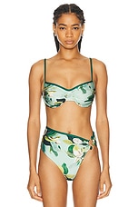 PatBO Magnolia Underwire Bikini Top in Green Multi, view 1, click to view large image.