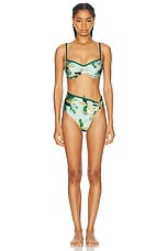 PatBO Magnolia Underwire Bikini Top in Green Multi, view 5, click to view large image.