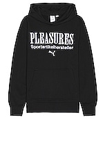 Puma Select X Pleasures Graphic Hoodie in Black, view 1, click to view large image.