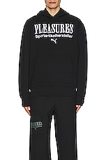 Puma Select X Pleasures Graphic Hoodie in Black, view 3, click to view large image.