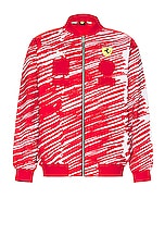 Puma Select Ferrari x Joshua Vides Race Jacket in Red, view 1, click to view large image.