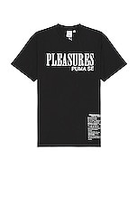 Puma Select X Pleasures Typo Tee in Black, view 1, click to view large image.