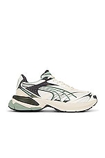 Puma Select Velophasis Technisch Sneaker in Warm White, Green Fog, & Dark Coal, view 1, click to view large image.