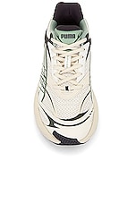 Puma Select Velophasis Technisch Sneaker in Warm White, Green Fog, & Dark Coal, view 4, click to view large image.