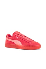 Puma Select Suede Classic Translucent Sneaker in Red, view 2, click to view large image.