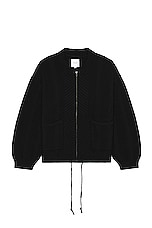 Found Zip Up Panel Sweater in Black, view 1, click to view large image.