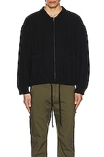 Found Zip Up Panel Sweater in Black, view 3, click to view large image.