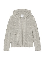 Found Zip Up Brushed Knit Hoodie in Grey | FWRD