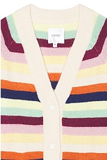 Found Multi Stripe Cardigan in Cream Multi, view 3, click to view large image.