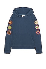 Found Patchwork Hoodie in Blue, view 1, click to view large image.