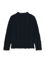 Found Cable Knit Sweater in Navy, view 2, click to view large image.