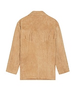 Found Suede Fringe Jacket in Tan, view 2, click to view large image.