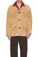Found Suede Fringe Jacket in Tan, view 3, click to view large image.