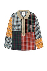 Found Multi Plaid Zip Up Shirt in Multi, view 1, click to view large image.