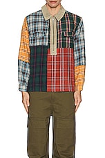 Found Multi Plaid Zip Up Shirt in Multi, view 3, click to view large image.
