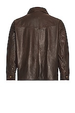 Found Leather Over Shirt in Brown, view 2, click to view large image.