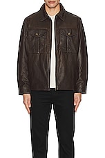 Found Leather Over Shirt in Brown, view 4, click to view large image.