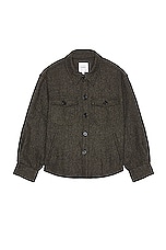 Found Dark Herringbone Over Shirt in Brown, view 1, click to view large image.