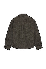 Found Dark Herringbone Over Shirt in Brown, view 2, click to view large image.