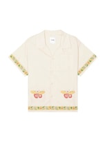 Found Moth Short Sleeve Camp Shirt in Cream, view 1, click to view large image.