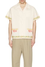 Found Moth Short Sleeve Camp Shirt in Cream, view 3, click to view large image.
