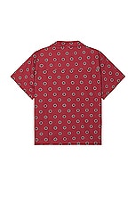 Found Motif Short Sleeve Camp Shirt in Red, view 2, click to view large image.