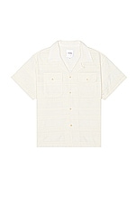 Found Lace Short Sleeve Camp Shirt in Off White, view 1, click to view large image.