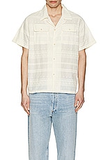 Found Lace Short Sleeve Camp Shirt in Off White, view 3, click to view large image.
