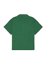 Found Textured Linen Short Sleeve Camp Shirt in Forest, view 2, click to view large image.