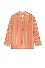Found Stripe Citrus Long Sleeve Camp Shirt in Citrus, view 1, click to view large image.