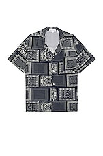 Found Bandana Print Camp Shirt in Navy, view 1, click to view large image.
