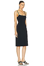 PRISCAVera Stretch Tailored Midi Dress in Black, view 2, click to view large image.