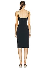 PRISCAVera Stretch Tailored Midi Dress in Black, view 3, click to view large image.