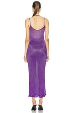 PRISCAVera Metallic Double Layer Dress in Amethyst, view 3, click to view large image.