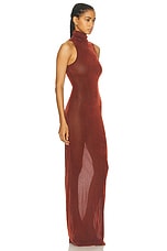 PRISCAVera Turtleneck Maxi Dress in Brick, view 2, click to view large image.